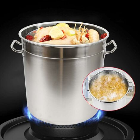 Senderpick – Marmite de cuisine 35 litres – Acier inoxydable 201 – Diamètre 360 mm – Couvercle bombé – Surface polie ultra brillante