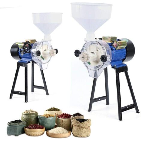 Senderpick – Moulin à céréales électrique 2,2 kW – 220 V – Vitesse 1400 tr/min – Capacité 55 kg/h pour riz – Entonnoir 26 cm