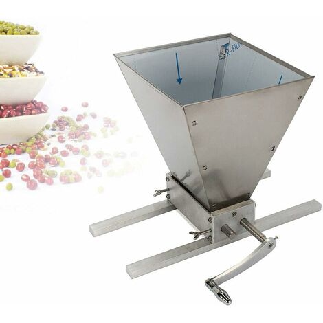 Senderpick – Moulin à grains 4L – Broyeur à malt en acier inoxydable – Rouleaux réglables pour écrasement uniforme – Débit 8 lb/min