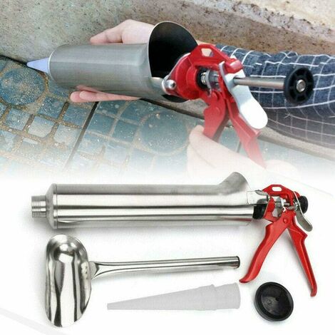 Senderpick – Pistolet extrudeur professionnel avec 2 buses – Acier inoxydable – Pour joints béton et carrelages – 58 x 22 cm, diamètre buse 8 mm
