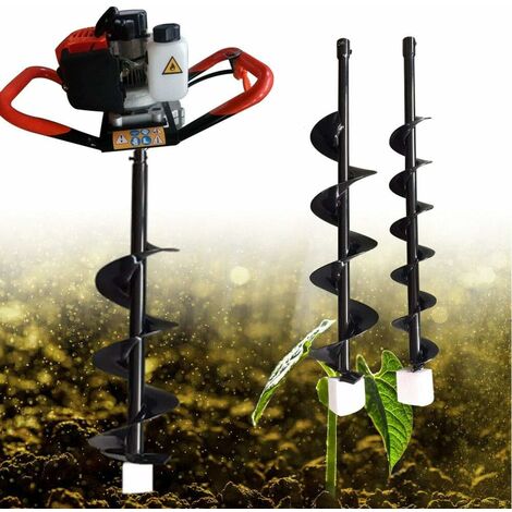 Senderpick – Tarière thermique 52 cc 2 temps – Moteur monocylindre 1,7 kW – 3 embouts 100/150/200 mm – Pour poteaux de clôture et terrains accidentés