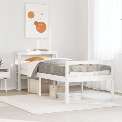 Senior Bed with Headboard without Mattress White 75x190 cm Small Single vidaXL