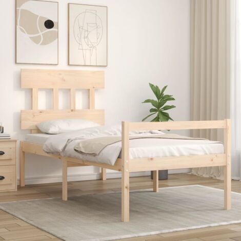 Senior Bed without Mattress Single Solid Wood vidaXL