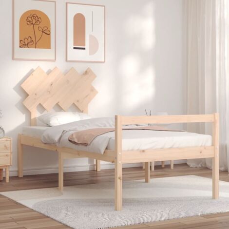 Senior Bed without Mattress Single Solid Wood vidaXL
