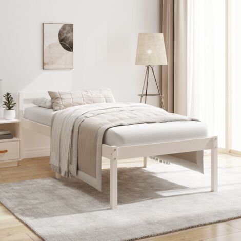 Senior Bed without Mattress White 75x190cm Small Single vidaXL