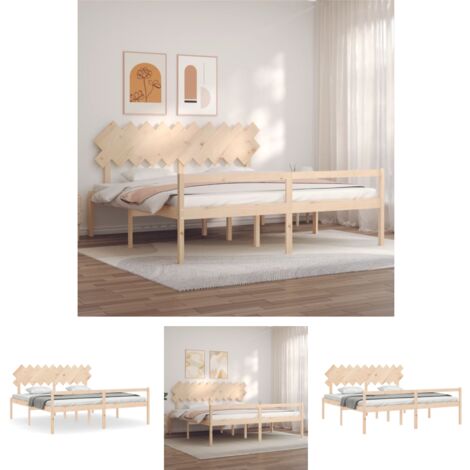 Seniorenbett mit Kopfteil 200x200 cm Massivholz vidaXL