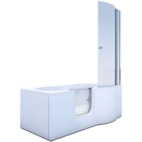 Seniorendusche und Badewanne mit Tür S12D-L-EA Dusche 170x85cm