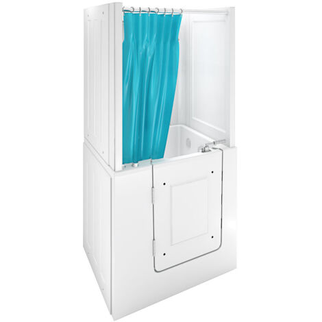 Seniorendusche und Kombination Wanne mit Whirlpool S02D-WP-C-L 100x78x205cm