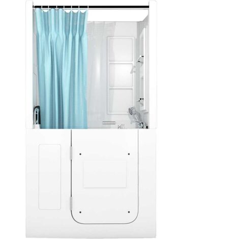 Seniorendusche und Kombination Wanne mit Whirlpool S08D-WP-B-L 110x68x205cm