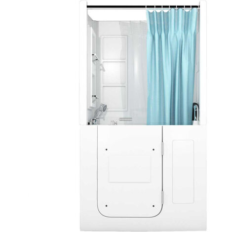 Seniorendusche und Kombination Wanne mit Whirlpool S08D-WP-B-R 110x68x205cm