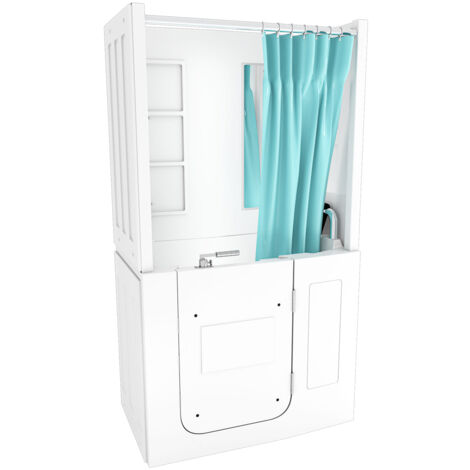Seniorendusche und Kombination Wanne mit Whirlpool S08D-WP-C-R 110x68x205cm