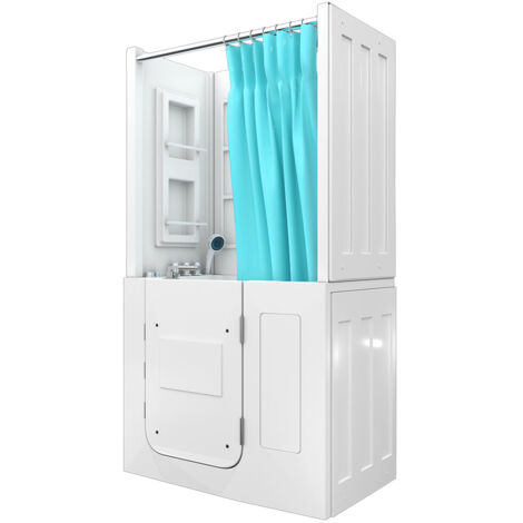 Seniorendusche und Kombination Wanne mit Whirlpool S08D-WP-TH-A-R 68x110x205cm