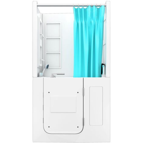 Seniorendusche und Sitzwanne Kombination Wanne mit Tür S08D-TH-B-R 110x68x205cm