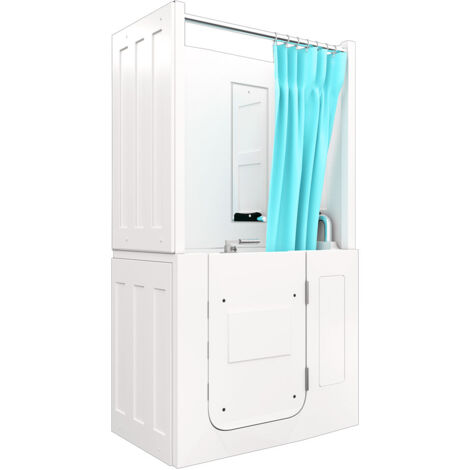 Seniorendusche und Sitzwanne Kombination Wanne mit Tür S08D-TH-C-R 110x68x205cm