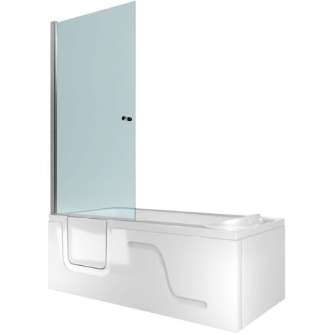 Seniorendusche und Sitzwanne Kombination Wanne mit Tür S17D-EH-R-EC 75x150x194cm MIT 2K Scheiben Versiegelung