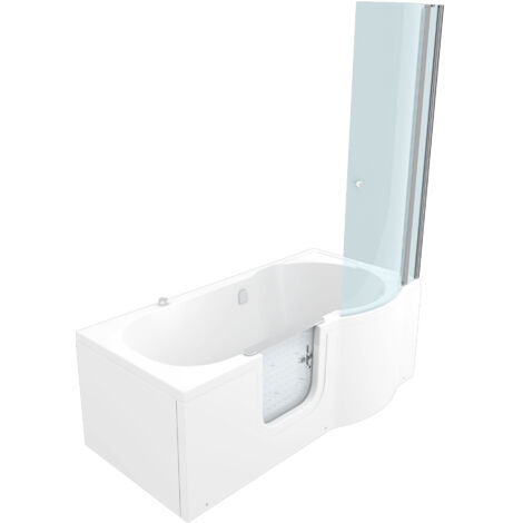 Seniorendusche und Wanne mit Whirlpool S12D-AIR-L Dusche 170x85cm OHNE 2K Scheiben Versiegelung