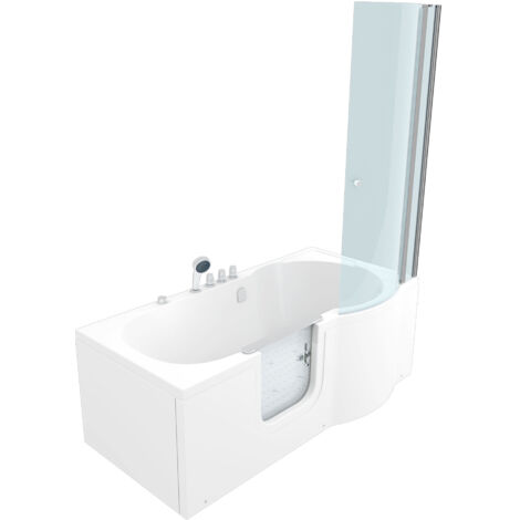 Seniorendusche und Wanne mit Whirlpool S12D-TH-AIR-L-EC Dusche 170x85cm