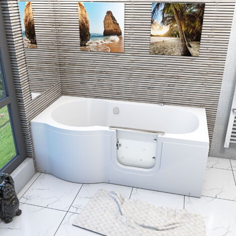 Seniorenwanne mit Tür Whirlpool S12-AIR-R Badewanne 85x170cm ohne Armatur