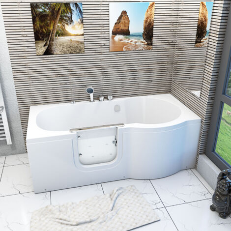 Seniorenwanne mit Tür Whirlpool S12-EH-AIR-L Badewanne 170x85cm