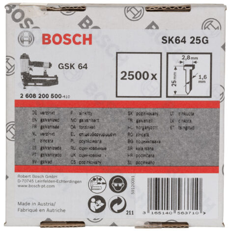 Senkkopf-Stift SK64 25G, 1,6 mm, 25 mm, verzinkt, 2500er-Pack