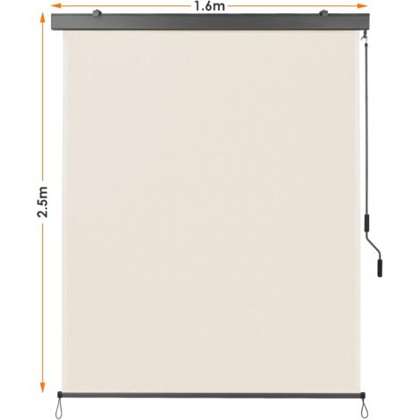 Senkrechtmarkise Vertikalmarkise Balkonrollo Außenrollo Balkonmarkise Sichtschutz  Sonnenschutz,Windschutz,280g/m²( 160x250cm,Beige)