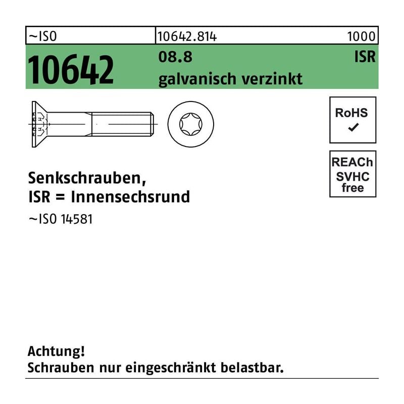106428140050010 Senkschraube iso 10642 Innensechsrund m 5 x 10 -T25 8.8 galvani | 04043952607459 106428140050010 Senkschraube iso 10642 Innensechsrund m 5 x 10 -T25 8.8 galvani | 04043952607459
