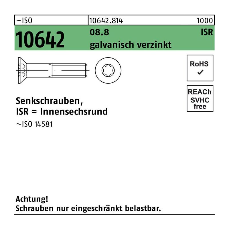 106428140040010 Senkschraube iso 10642 Innensechsrund m 4 x 10 -T20 8.8 galvani | 04043952607404 106428140040010 Senkschraube iso 10642 Innensechsrund m 4 x 10 -T20 8.8 galvani | 04043952607404