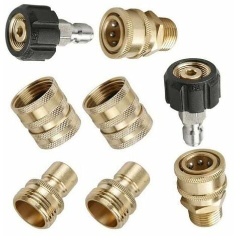 SENRISE 8 Pack M22 14mm Pressure Washer Adapter for Quick Release Garden Hose Fitting