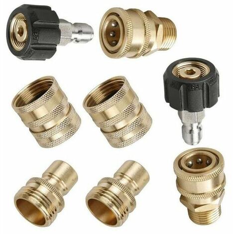 SENRISE Lot de 8 adaptateurs de nettoyeur haute pression M22 14 mm pour raccord de tuyau d'arrosage à dégagement rapide