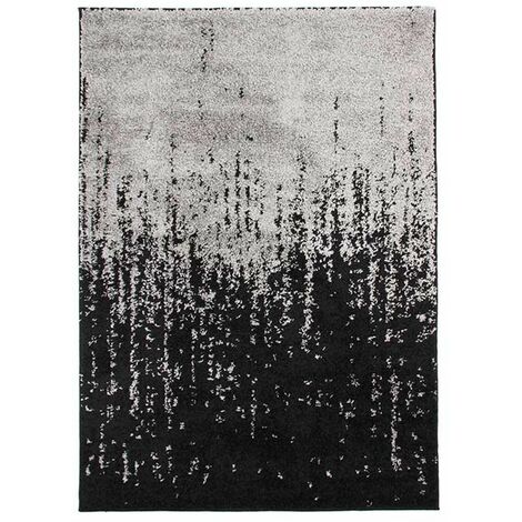 SENSATION - Tapis toucher laineux dégradé gris noir 133x190 - Gris