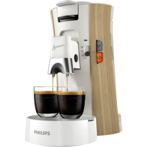 SENSEO® CSA240/05 CSA240/05 Machine à café à dosettes blanc, bois