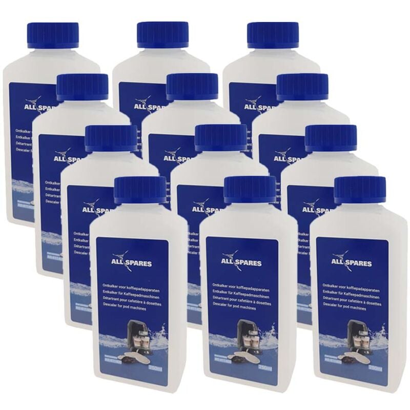Détartrant liquide pour cafetière à dosettes (12x 250ml) adaptées pour Philips Senseo CA6520/00 - Allspares