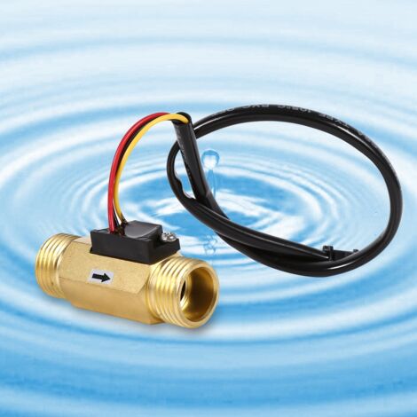Sensor de flujo de efecto Hall de cobre G1/2" - Interruptor de caudalímetro 1-30 l/min
