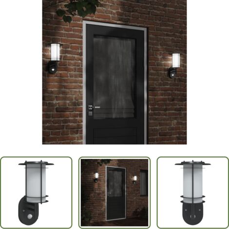 Sensor de movimiento -  Aplique de exterior con sensor acero inoxidable negro