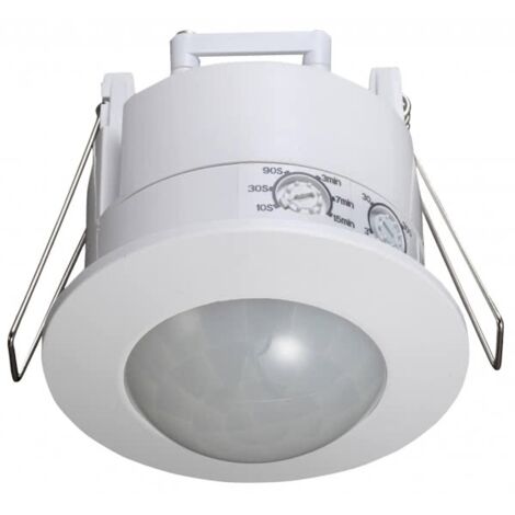 Sensor de movimiento ir blanco ip20, c/ángulo de cobertura 360º, en pc c/ protección uv