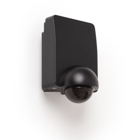 Sensor de Movimiento PIR Crepuscular 240º Exterior IP65 con Mando Negro