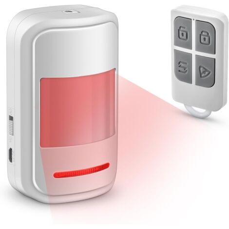 Sensor de movimiento PIR para interiores con sistema de alarma antirrobo remoto inalámbrico, 2 modos, detectores de movimiento, sensor de presencia de 100 dB con sirena