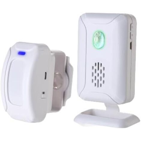 Sensor de movimiento recargable - Detector de movimiento PIR inalámbrico con luz nocturna y timbre - Recordatorio para cuidadores de personas mayores - Indicadores LED y vibración