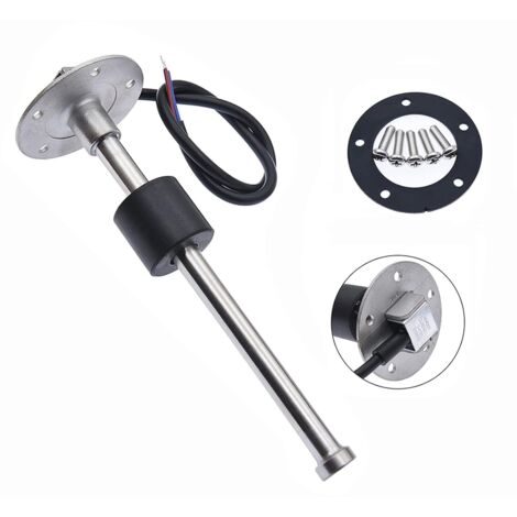 Sensor de nivel de combustible, sensor de nivel de agua para embarcaciones, unidad de acero inoxidable 316, conector de 5 orificios para indicador de nivel de agua y combustible (450 mm).