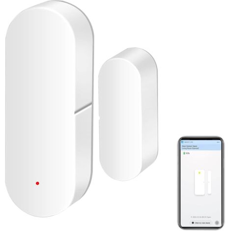Sensor de puerta WiFi: detectores inteligentes de apertura y cierre de puertas, sensor de ventana inalámbrico con alerta de notificación de aplicación, sensor de contacto para seguridad del hogar