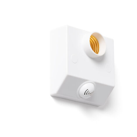 Sensor de Sonido Crepuscular de Pared para Bombillas E27 Casquillo Gordo Blanco
