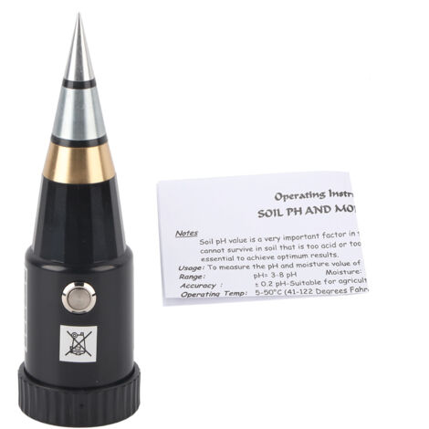 Sensor de suelo 2 en 1: valor de pH, humedad, luz, sonda de 30 cm para macetas grandes.