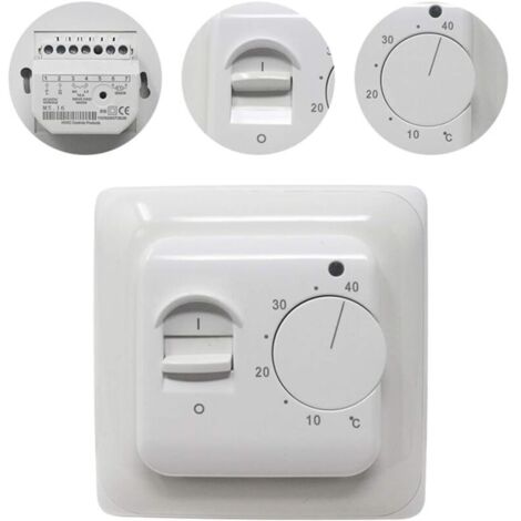 Sensor de suelo radiante eléctrico CA 220 V 16 A, regulador de termostato mecánico, termostato de ambiente manual