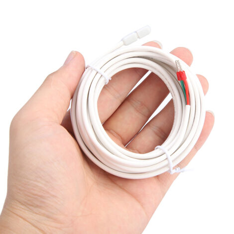 Sensor de temperatura para termostato de calefacción por suelo radiante – accesorio con cable de 3 m – sonda sensora – resistencia de 10 kΩ – 1 unidad