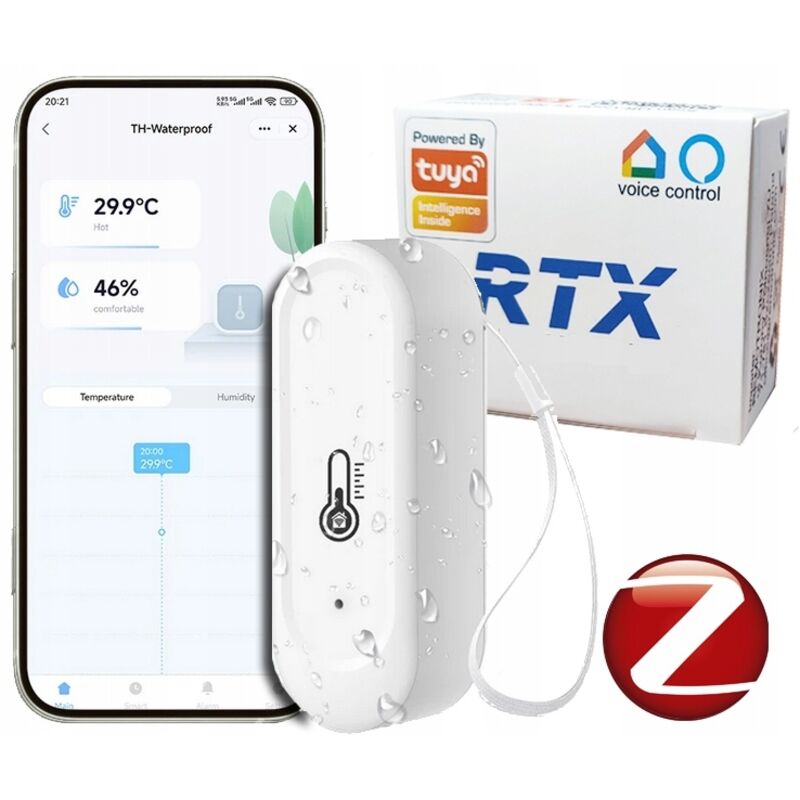 Sensor de temperatura y humedad externo RTX Tuya Zigbee blanco