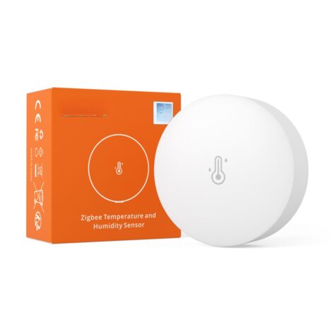 Sensor de temperatura y humedad SONOFF SNZB-02P. Requiere puerta de enlace Zigbee. Termómetro-higrómetro de interior con alertas y compatibilidad con Google Home para monitorización remota y domótica.