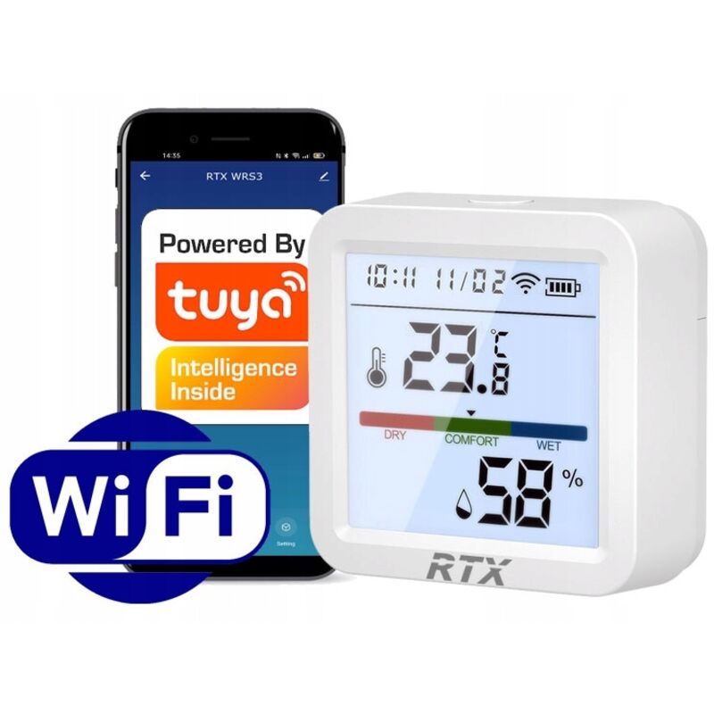 Sensor de temperatura y humedad WiFi LCD Tuya