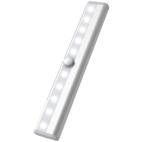 Sensor LED-Cuerpo-Humano inteligente de 10 LEDs, luz para habitación y armario, luz de armario con batería, luz nocturna, modelo 1B, blanco, 1.8 W