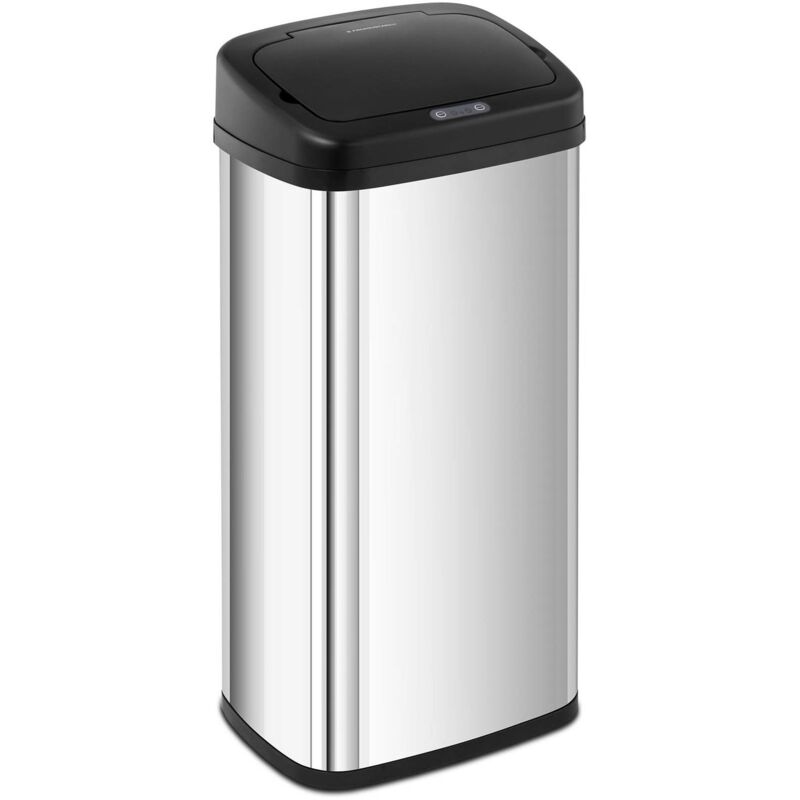 Sensor Trash Can Motion Sensor Dustbin Kitchen Rectangular Stainless Steel 40L