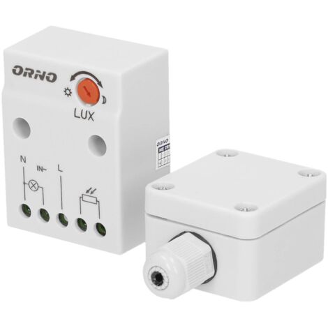 Sensore crepuscolare con sonda esterna in scatola 2300W 2-100lx IP65/IP20 bianco OR-CR-232